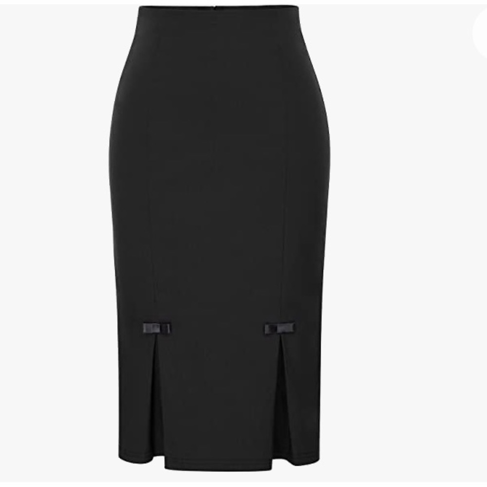 Women Midi High Waist Office Stretchy Pencil Skirt with Bow-Knot ( BNWT )